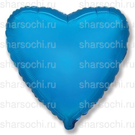 Фольгированный шар (18''/46 см) Сердце, Синий, 1 шт.