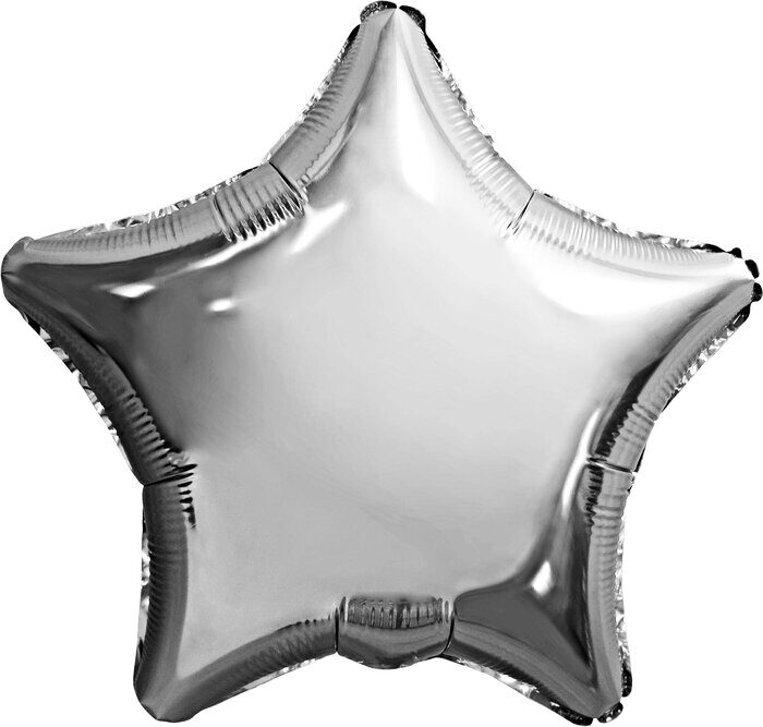 Набор шаров (9''/23 см) Мини-звезда, Серебро, 5 шт. в уп. , 755952